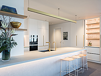 THUMB Neo Design custom kitchen Auckland Brass white renovation